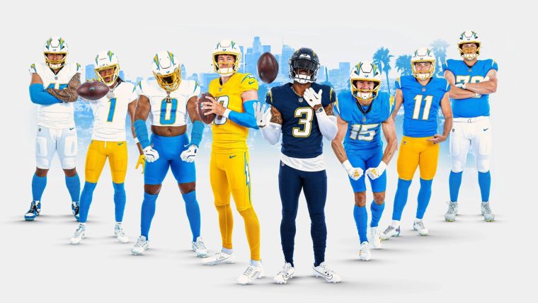 美品　サンディエゴ　チャージャーズ　NFL アメフト　ユニフォーム NFLミッチェルアンドネス ゲームシャツ サンディエゴ